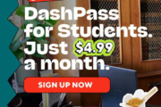 DashPass for Students plus 25% off